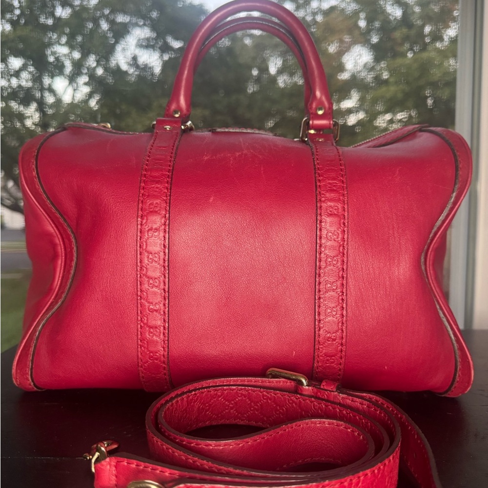 Red Gucci Boston Handbag